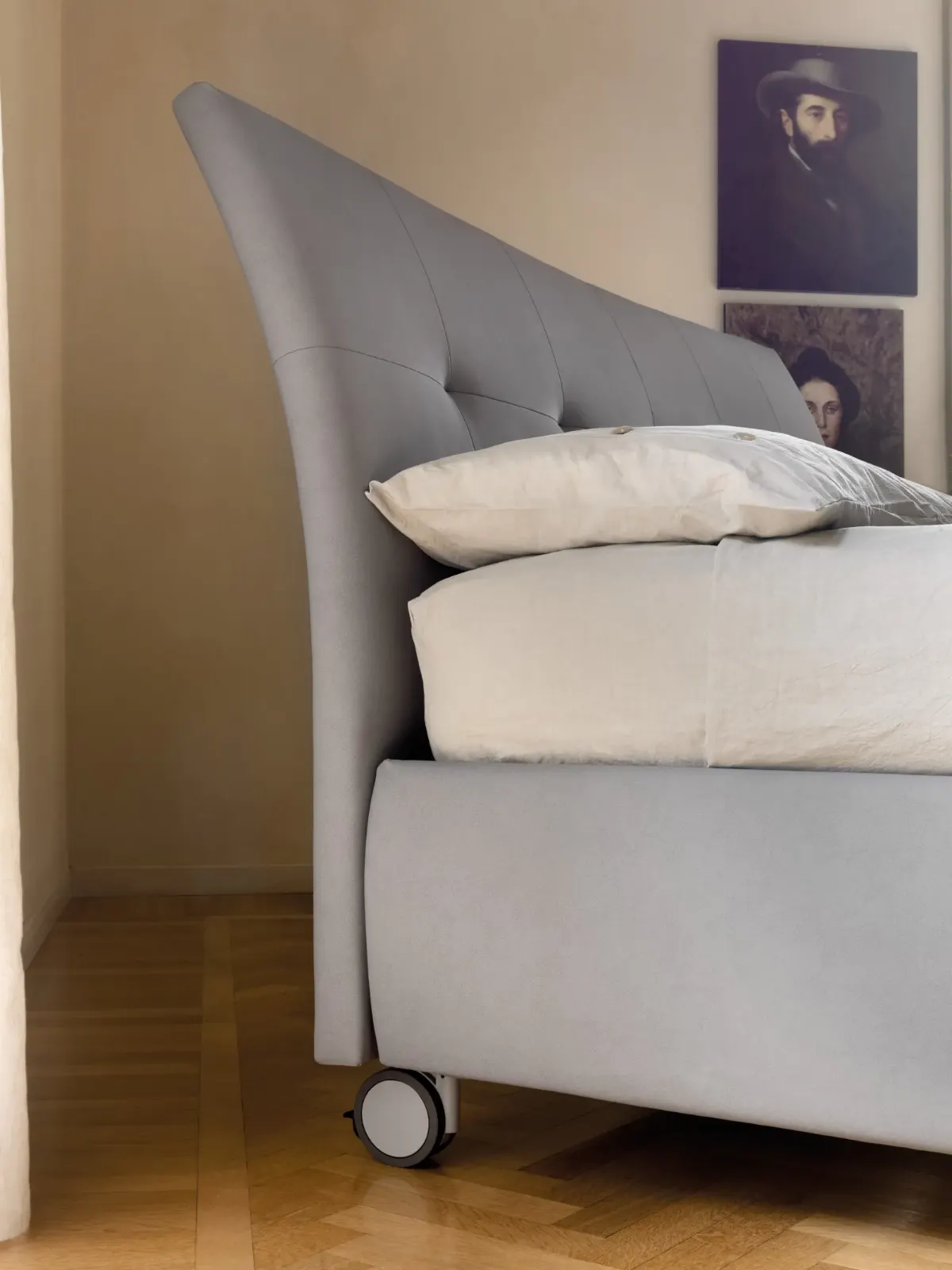 Letto Allison, letto capitonné dalla linea moderna, made in Italy – foto 3