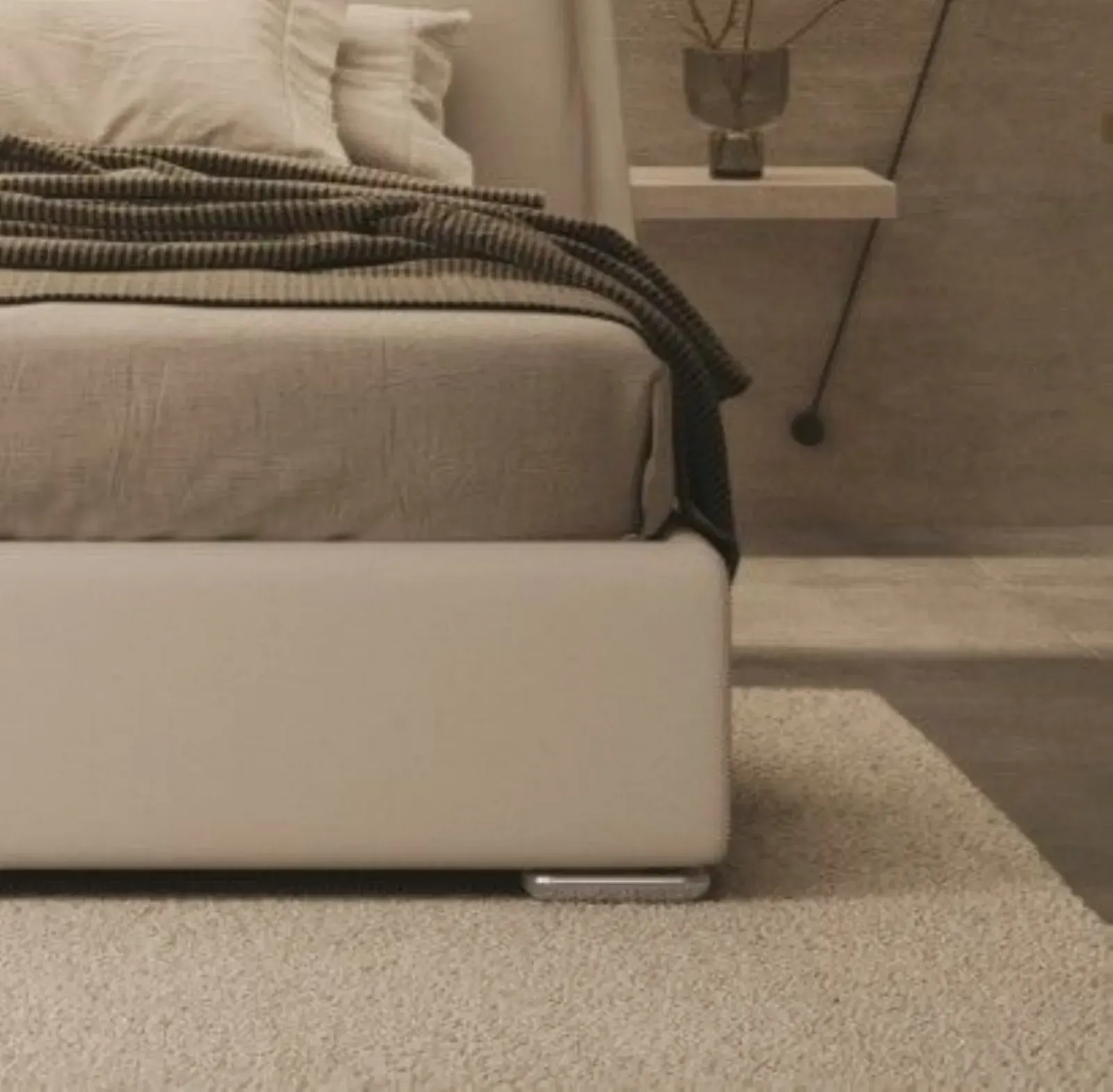 Letto Claire, letto con testiera capitonné e box contenitore, made in Italy – foto 5