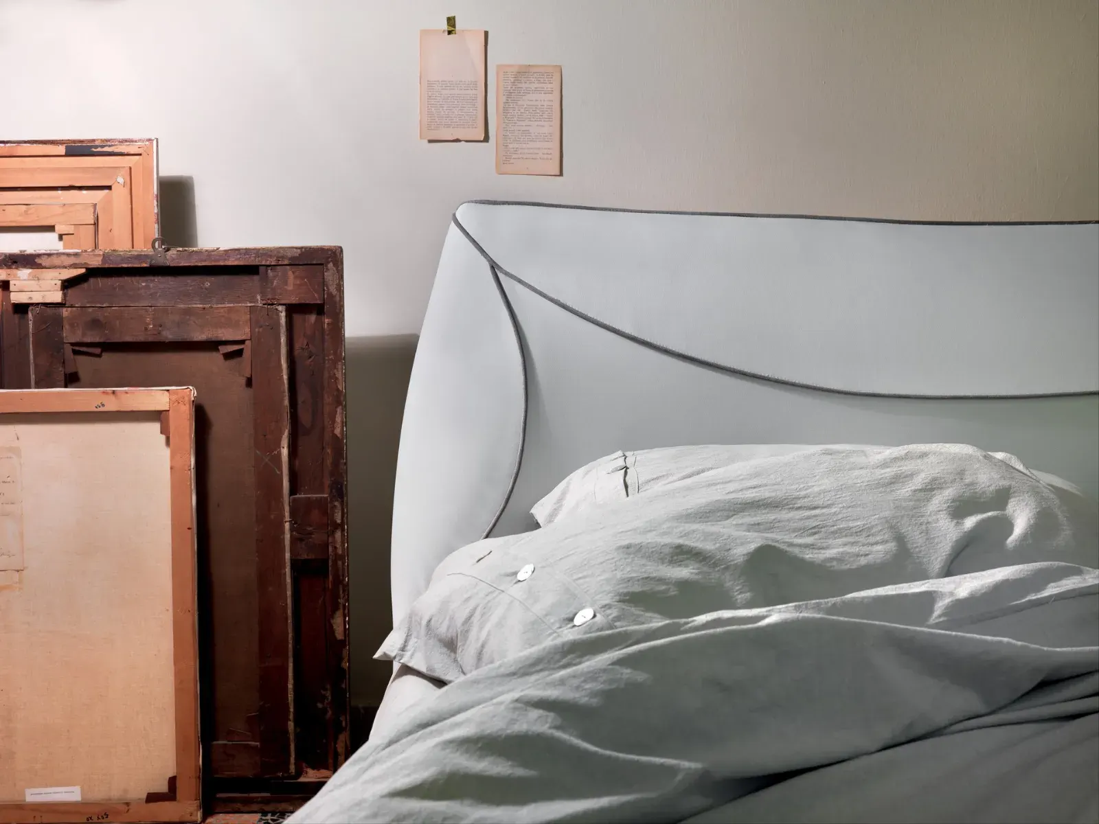 Letto Corinne, letto matrimoniale imbottito con contenitore, su misura, made in Italy – foto 5
