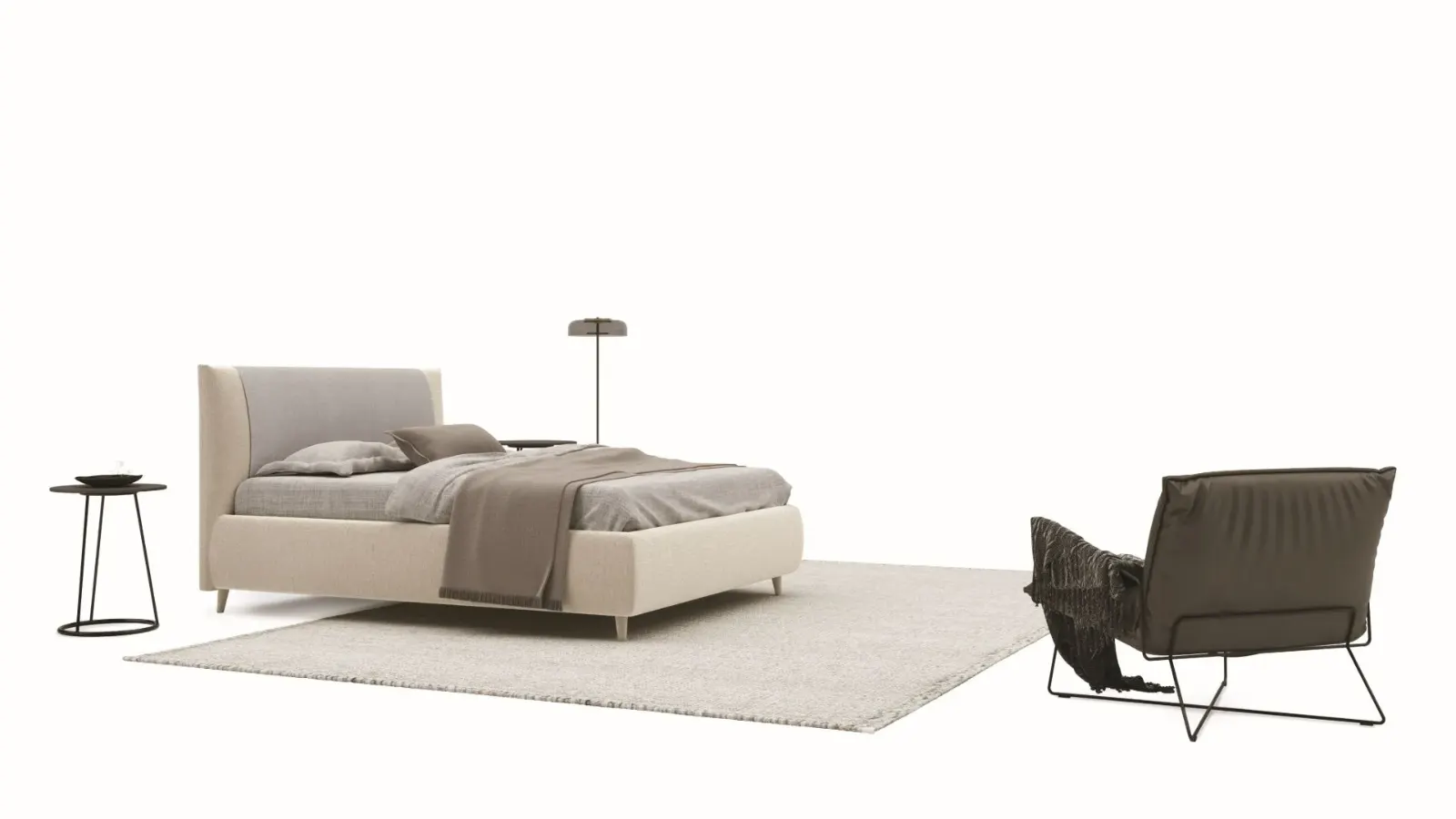 Letto Emily, letto imbottito con testiera e giroletto imbottiti, made in Italy – foto 2