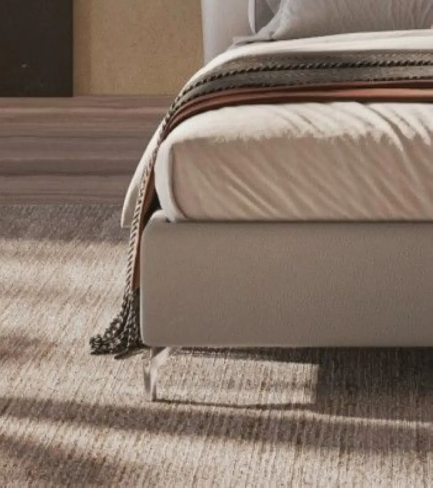Letto Emily, letto imbottito con testiera e giroletto imbottiti, made in Italy – foto 4