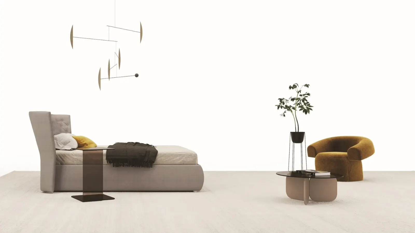 Letto Giselle, letto con testiera capitonné avvolgente, made in Italy – foto 2