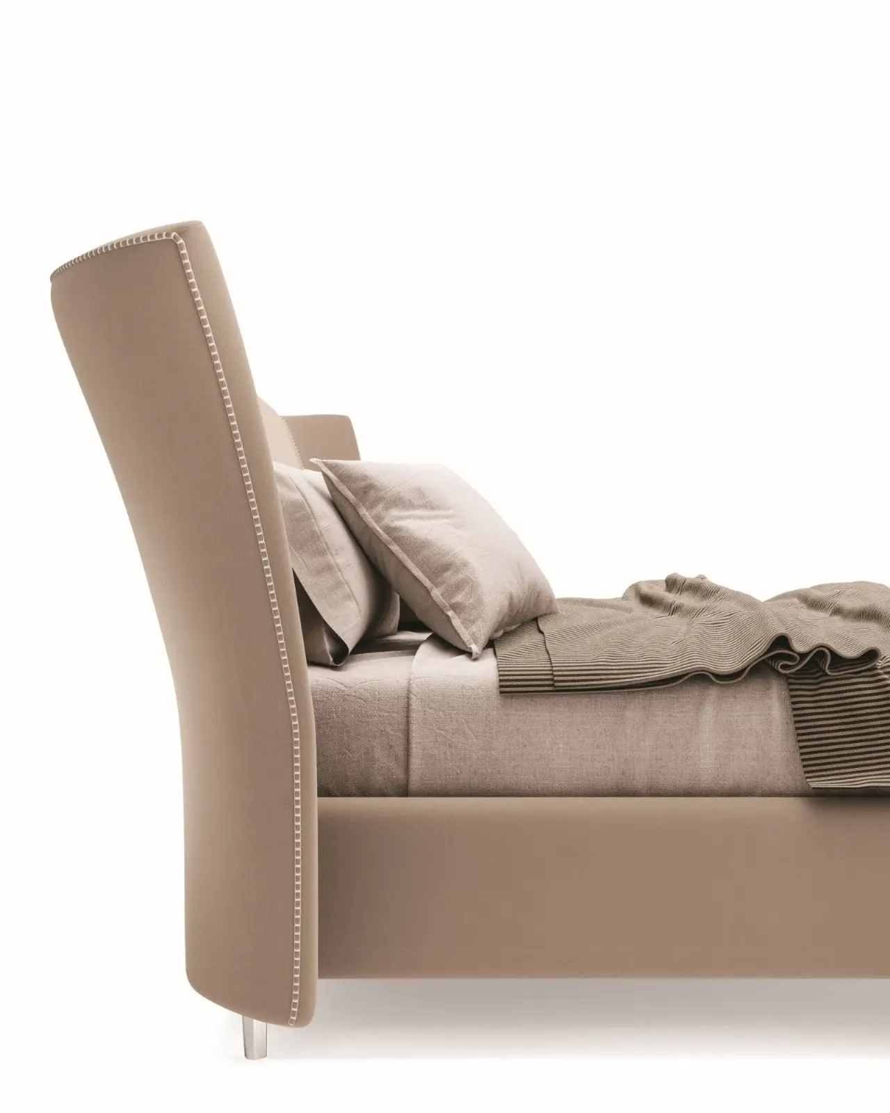 Letto Giselle Plain, letto contenitore con testiera ampia e accogliente, made in Italy – foto 2