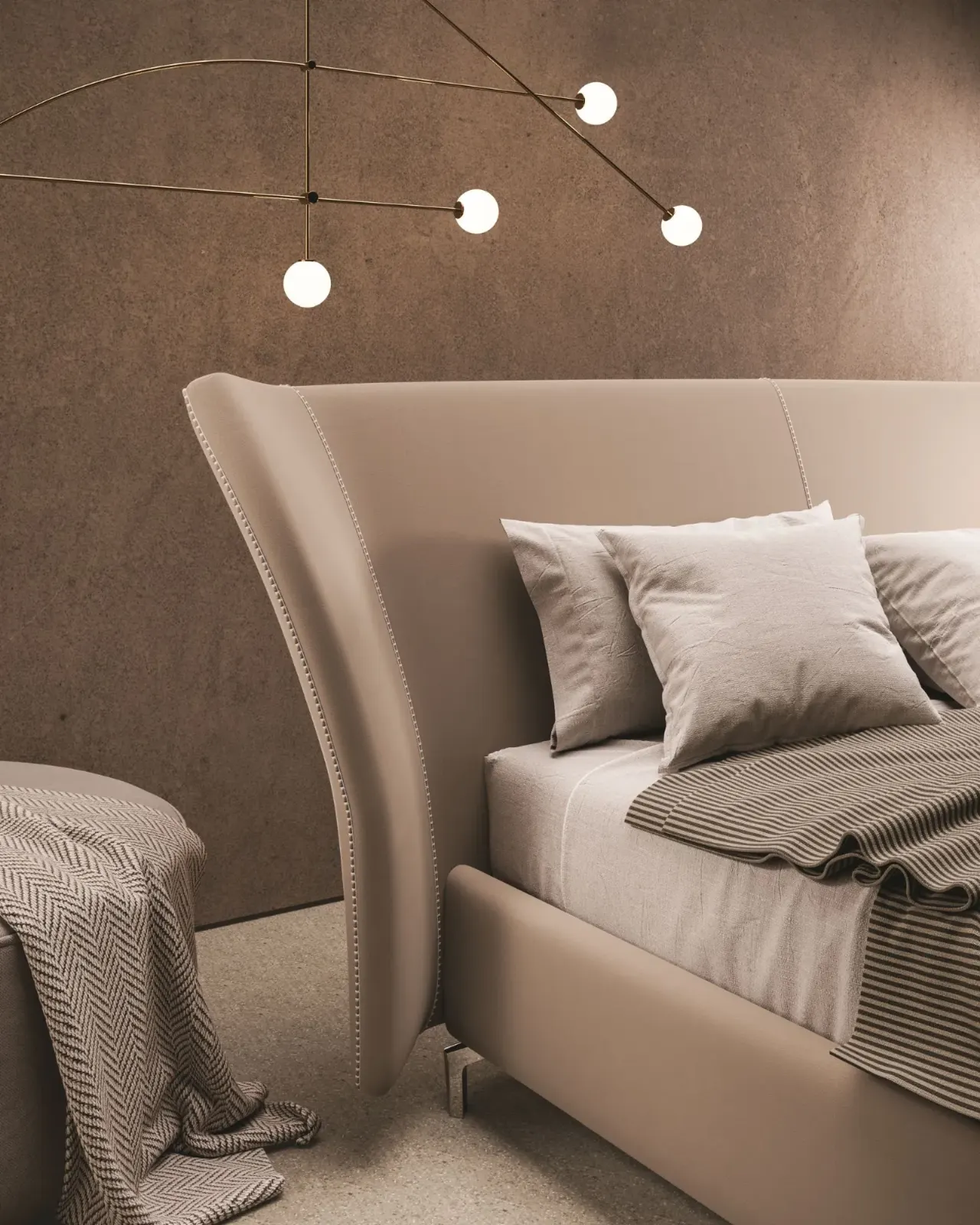 Letto Giselle Plain, letto contenitore con testiera ampia e accogliente, made in Italy – foto 3