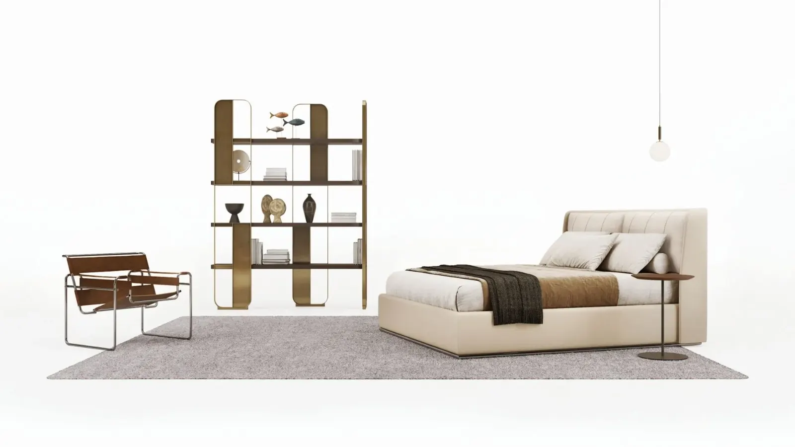Letto Greta, letto contenitore con testiera imbottita, made in Italy – foto 2