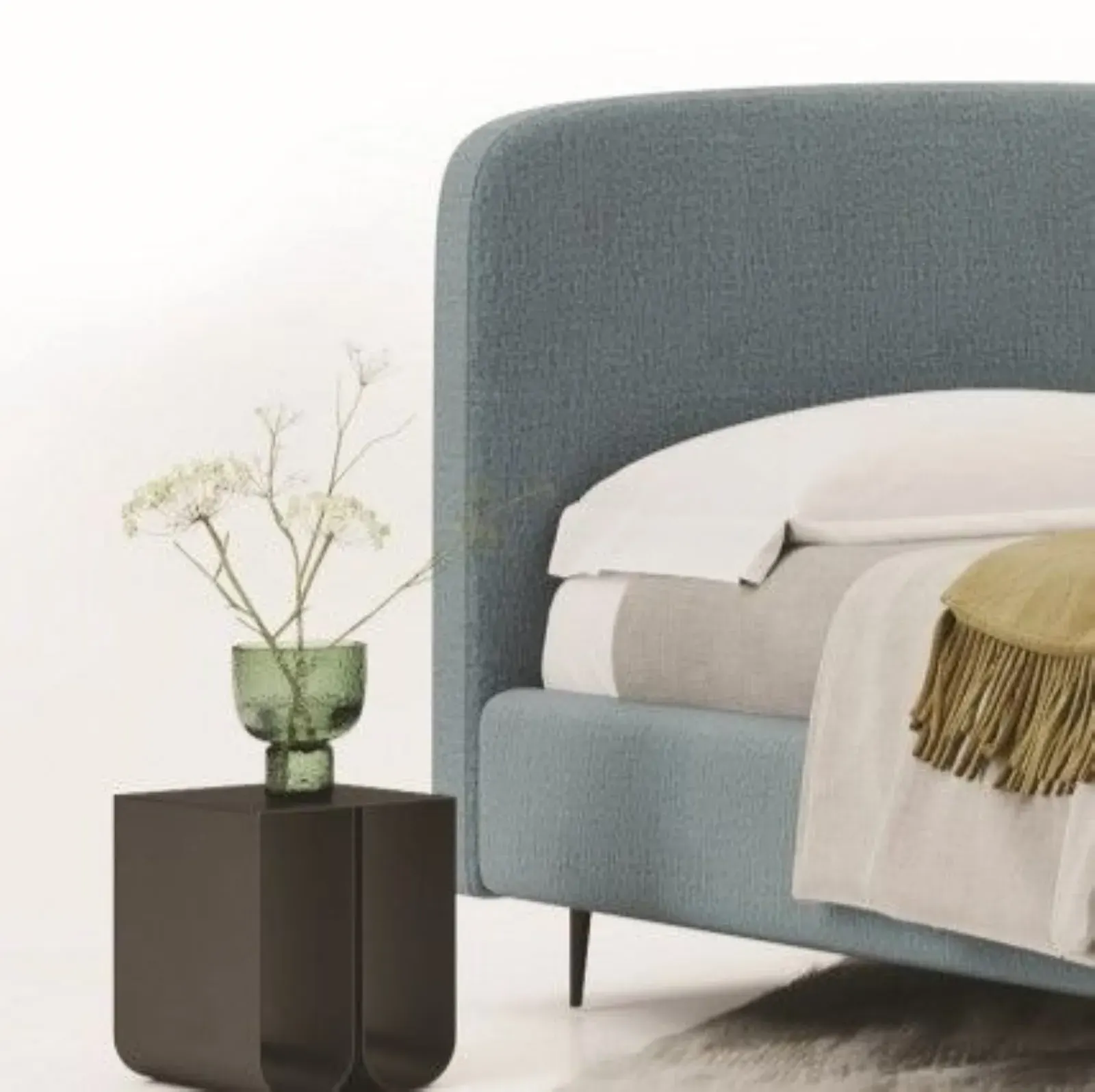 Letto Guendalina, letto imbottito moderno con box contenitore, made in Italy – foto 4