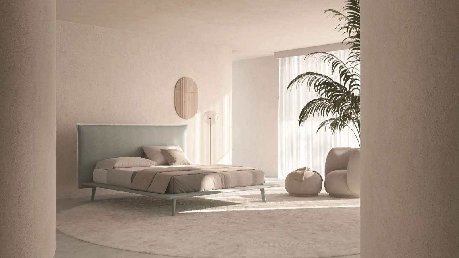 Letto Helene, letto con testiera e volant dal gusto romantico, made in Italy – foto 2