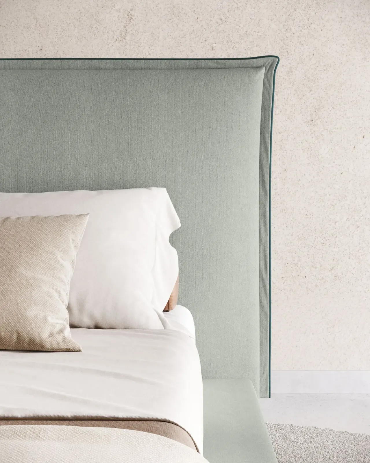 Letto Helene, letto con testiera e volant dal gusto romantico, made in Italy – foto 5