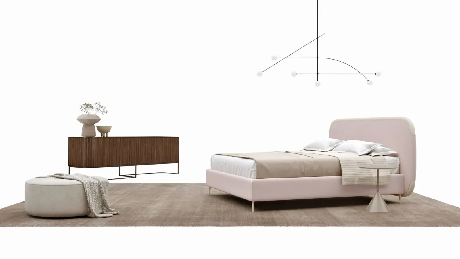 Letto Ines, letto contenitore con testiera imbottita, made in Italy – foto 2