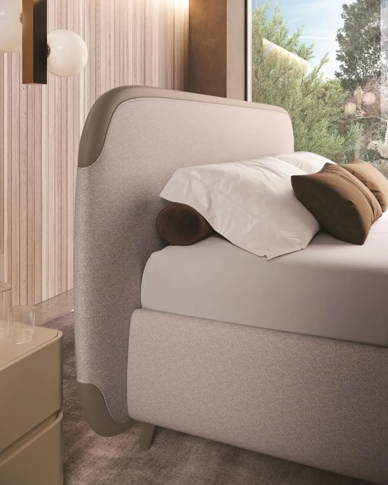 Letto Ines, letto contenitore con testiera imbottita, made in Italy – foto 4