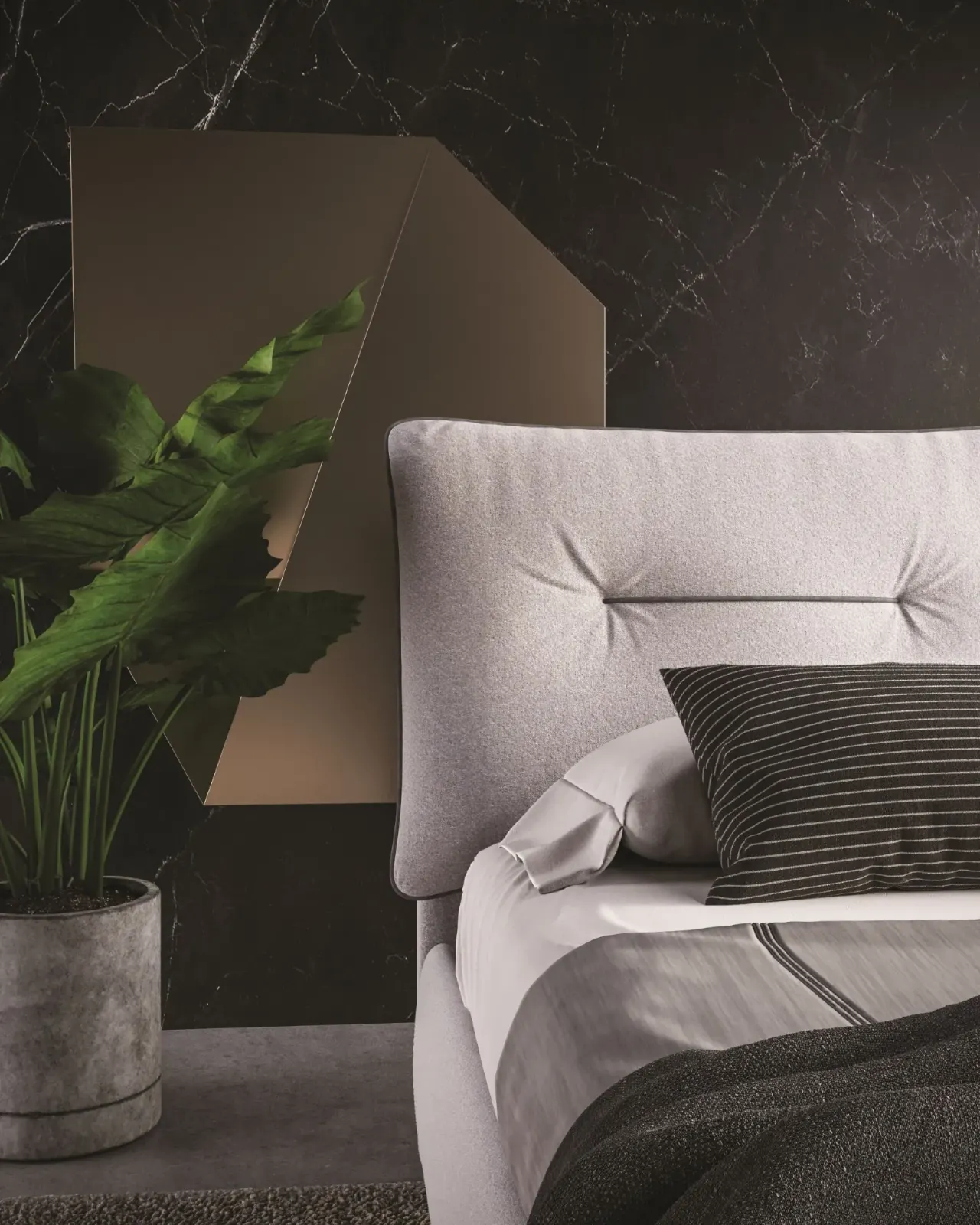 Letto Isabelle, letto contenitore con testiera imbottita, made in Italy – foto 3
