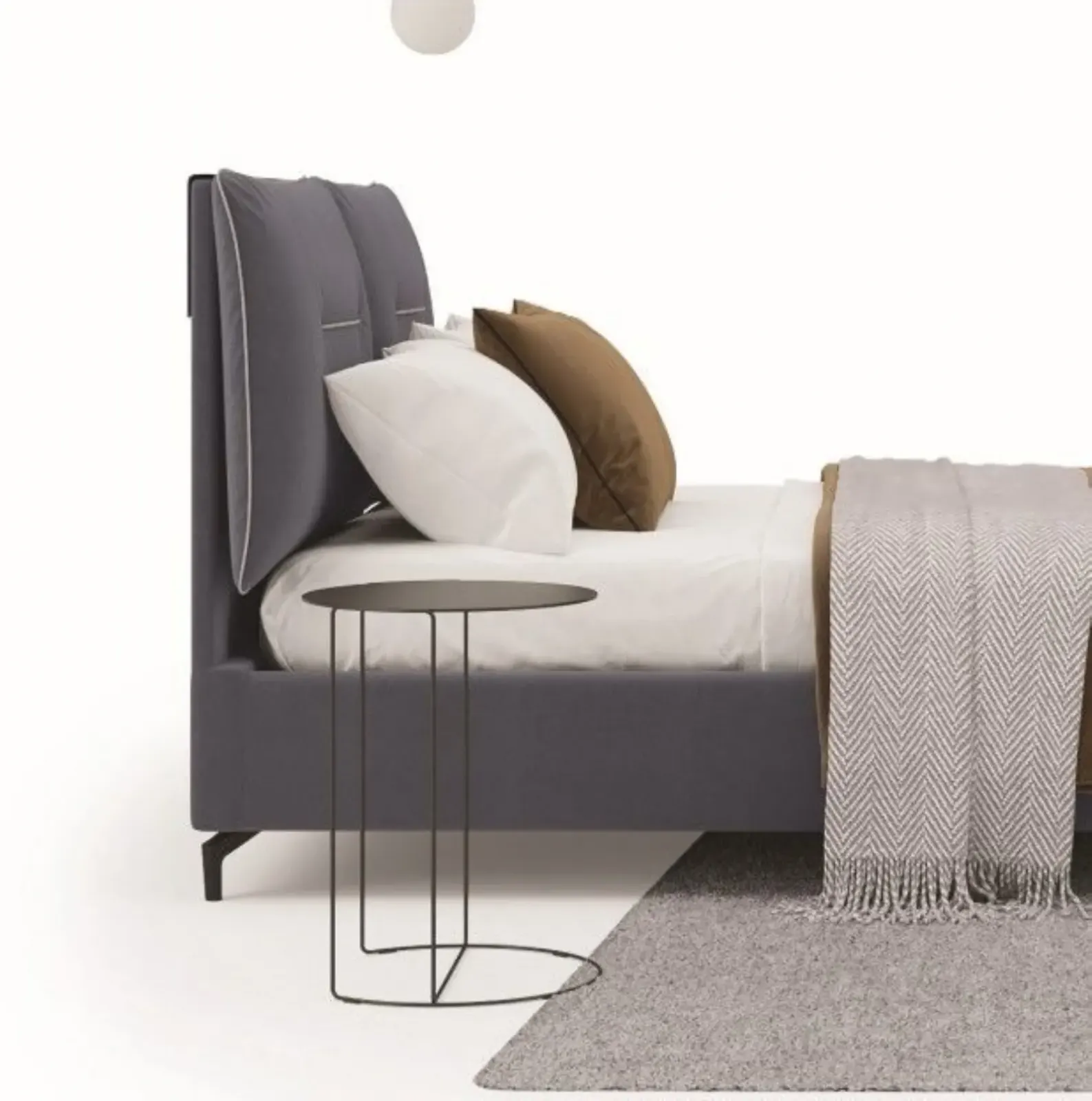 Letto Isabelle, letto contenitore con testiera imbottita, made in Italy – foto 4