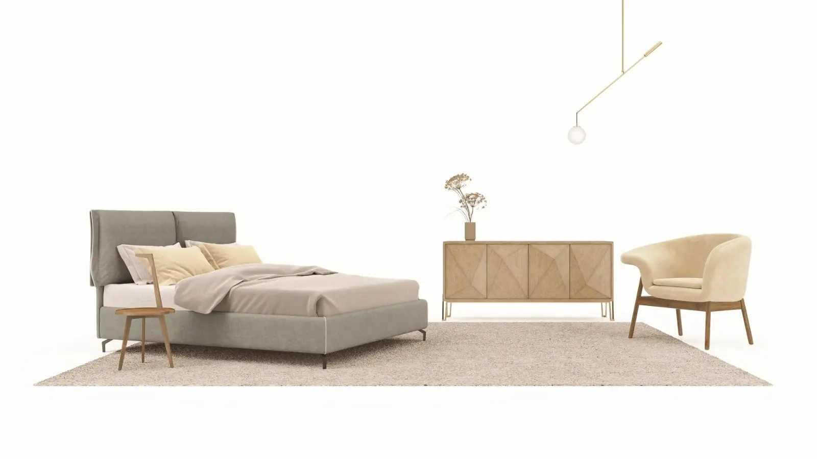 Letto Jaqueline, letto contenitore con testiera imbottita, made in Italy – foto 2