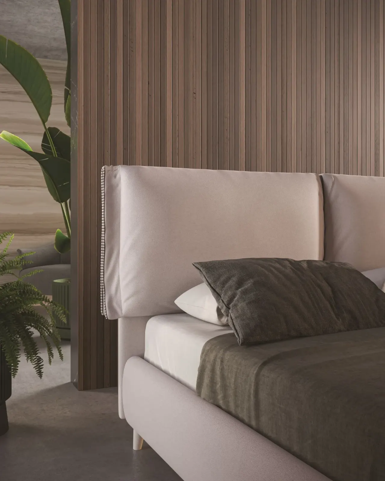 Letto Jaqueline, letto contenitore con testiera imbottita, made in Italy – foto 4