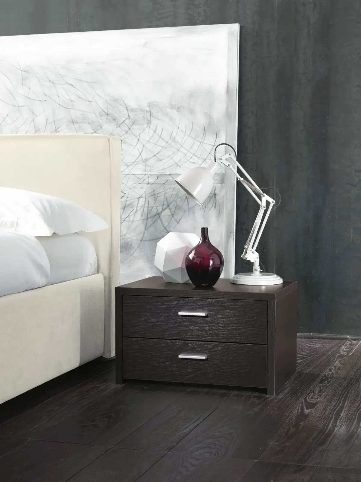 Letto Jasmine, letto imbottito moderno con giroletto a fascia alta o bassa, made in Italy – foto 5