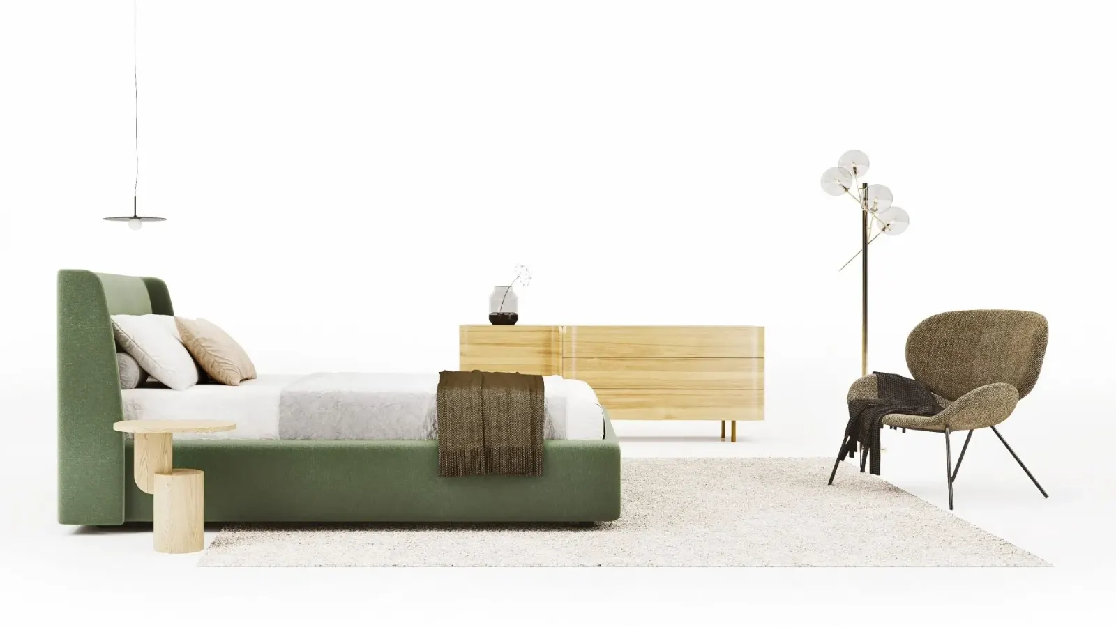 Letto Julia, letto contenitore con testiera imbottita da terra, made in Italy – foto 2