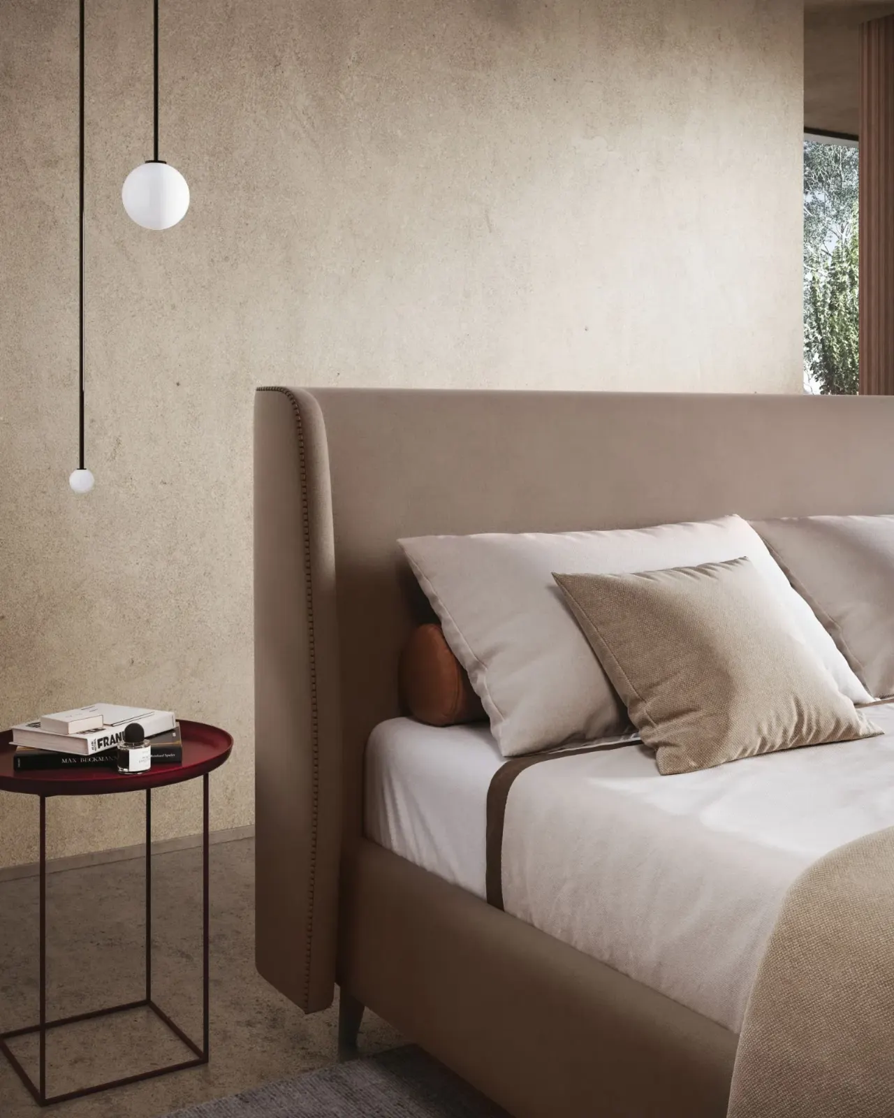 Letto Julia, letto contenitore con testiera imbottita da terra, made in Italy – foto 3