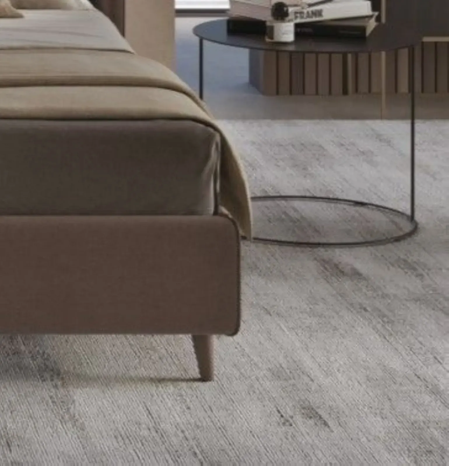 Letto Julia, letto contenitore con testiera imbottita da terra, made in Italy – foto 5