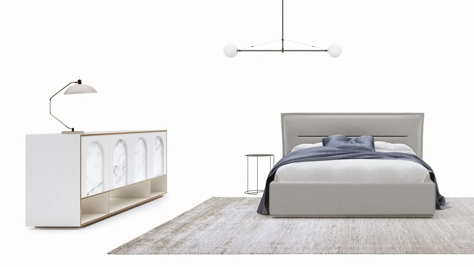 Letto Kate, letto contenitore con testiera imbottita da terra, made in Italy – foto 2