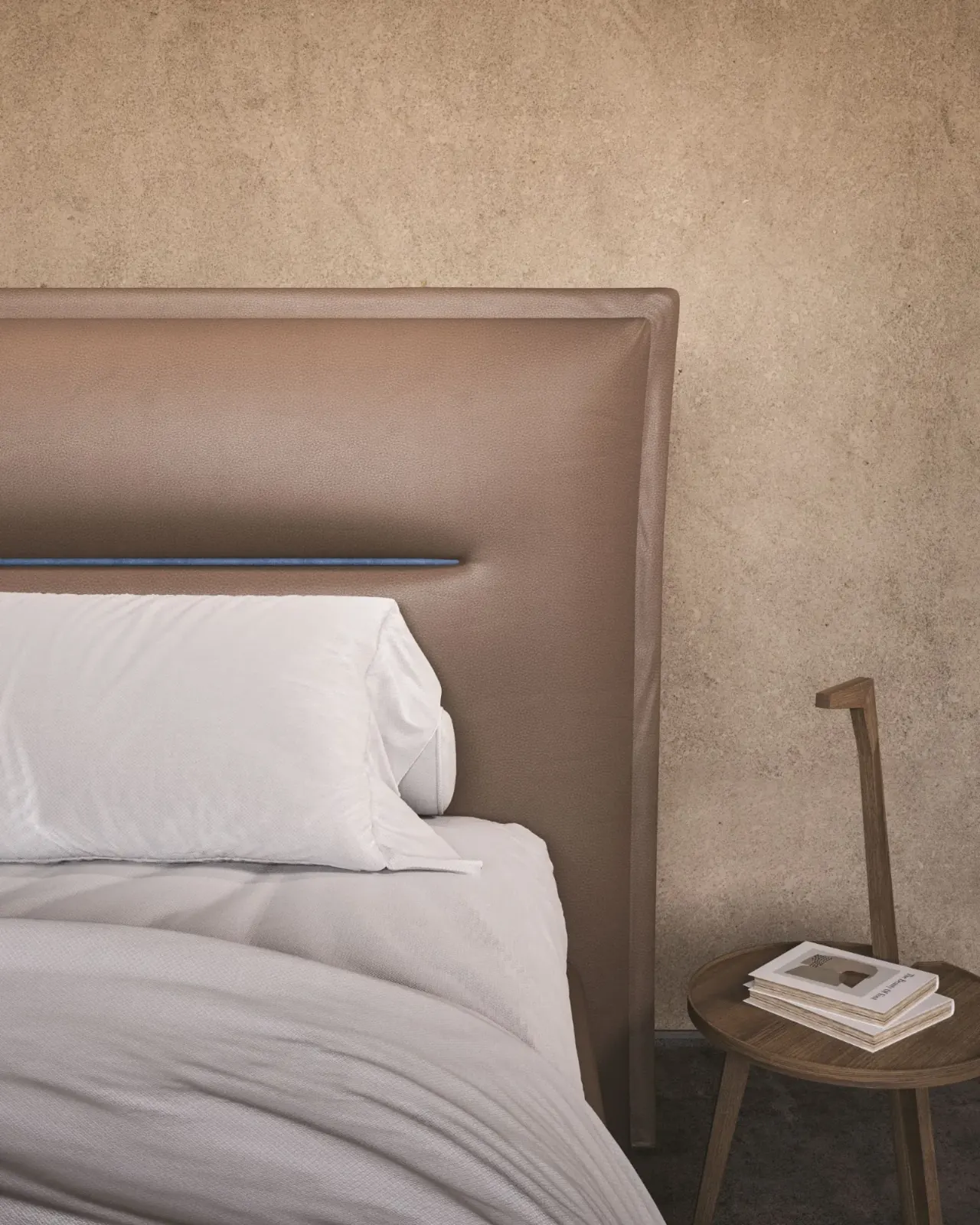 Letto Kate, letto contenitore con testiera imbottita da terra, made in Italy – foto 3