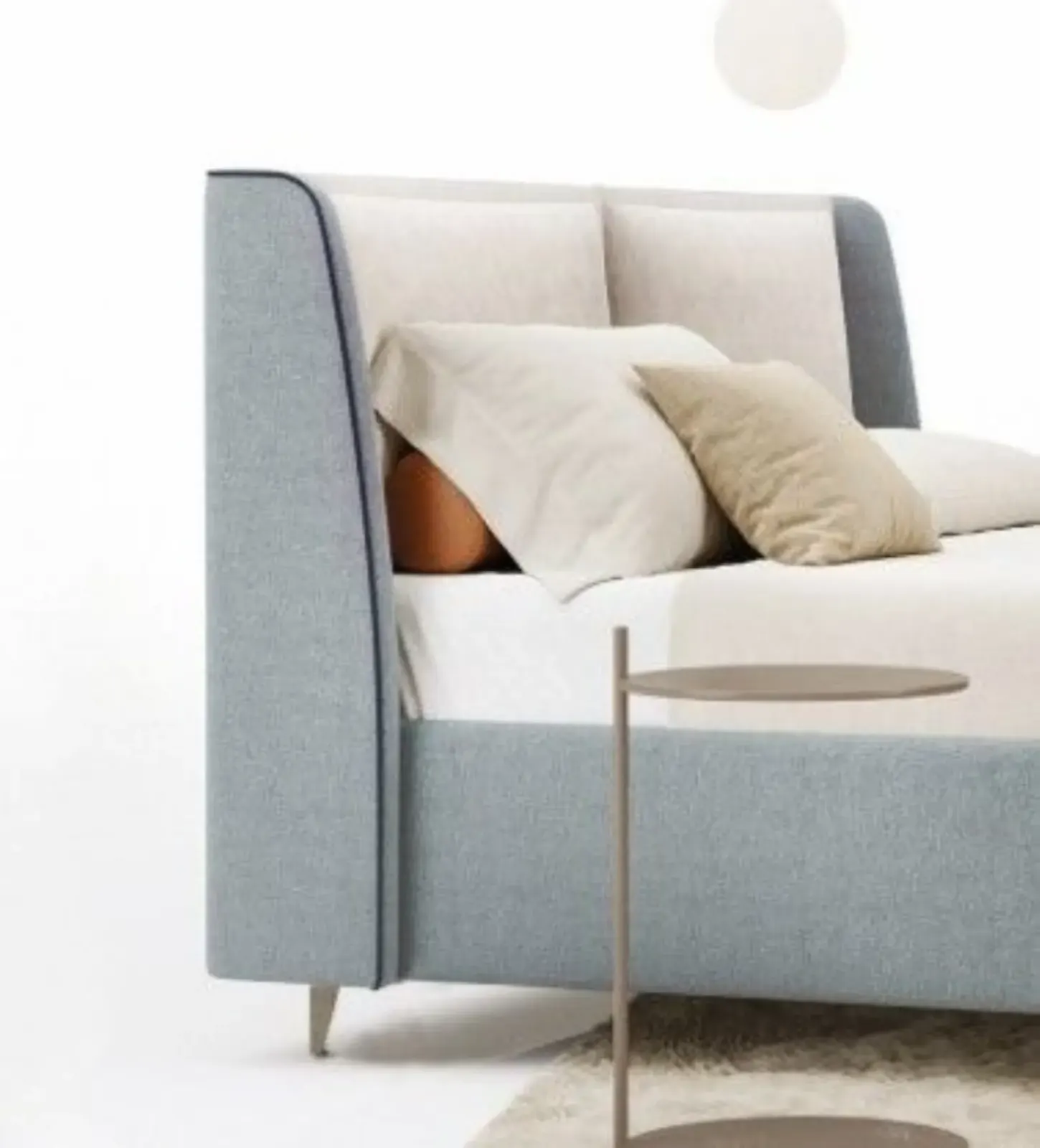 Letto Laila, letto contenitore con testiera imbottita da terra, made in Italy – foto 4