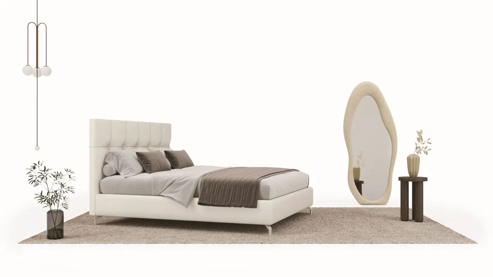 Letto Malika, letto contenitore con testiera capitonné, made in Italy – foto 2