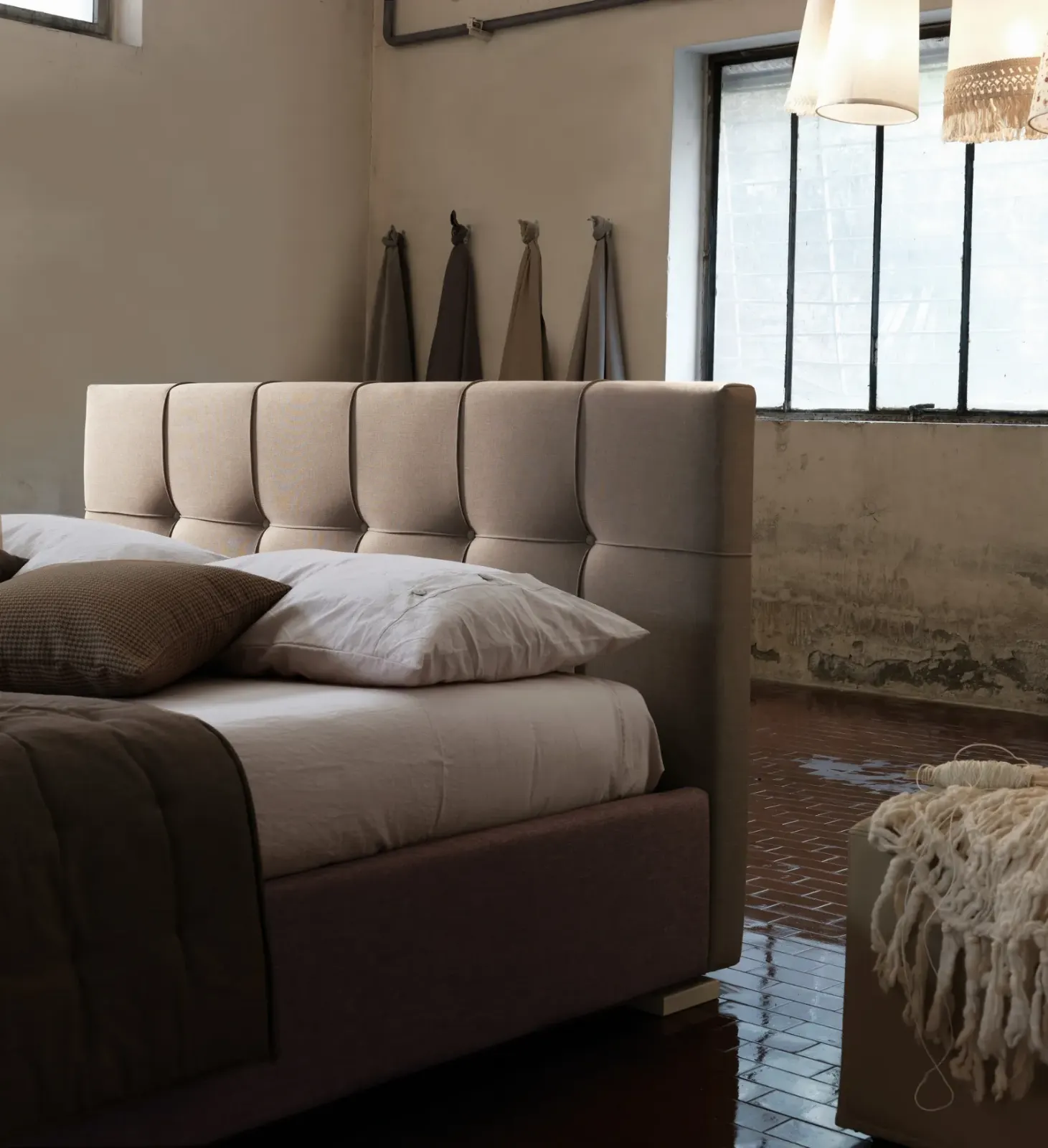 Letto Malika, letto contenitore con testiera capitonné, made in Italy – foto 4
