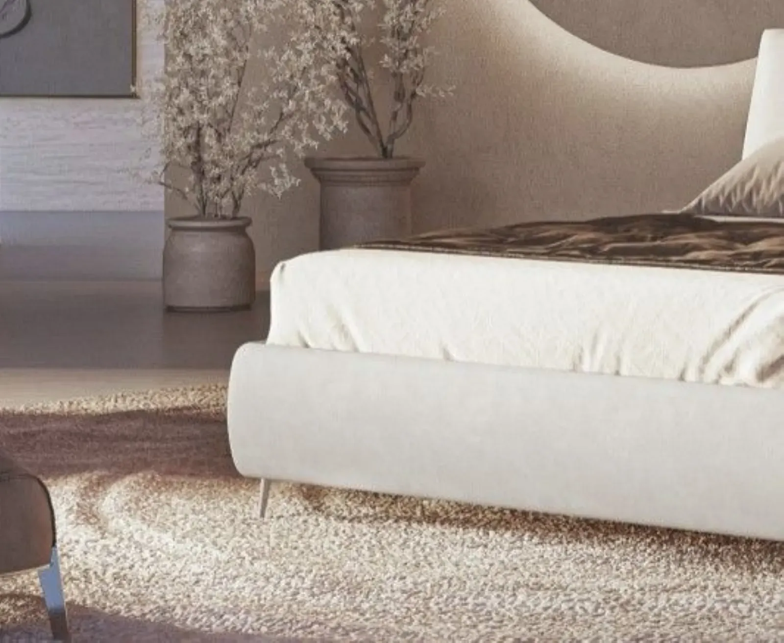 Letto Mia, letto contenitore con testiera imbottita da terra, made in Italy – foto 4