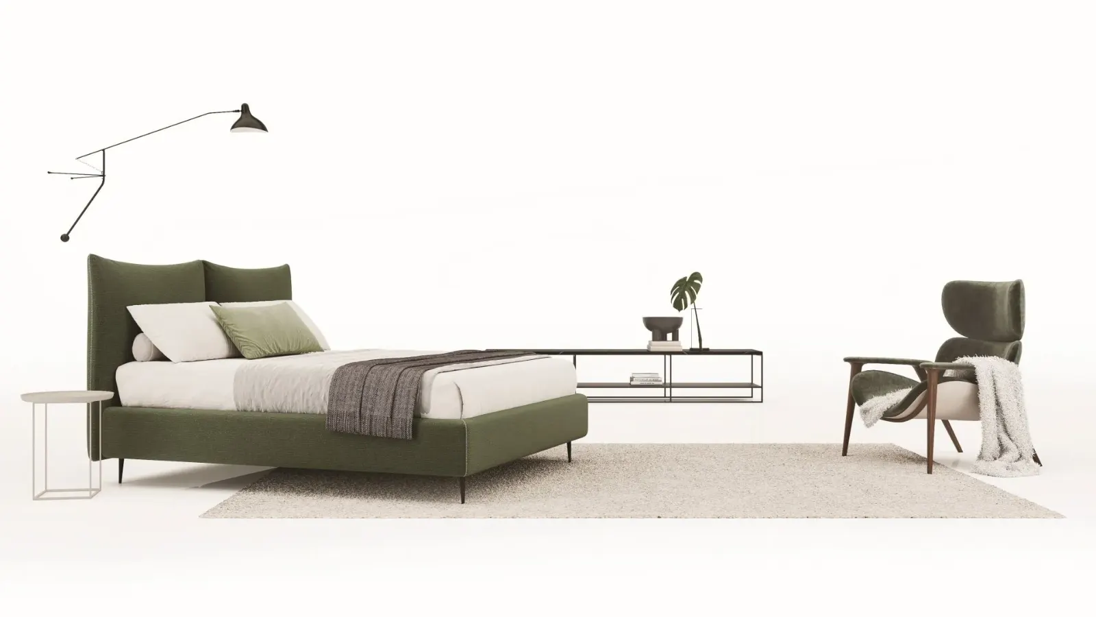 Letto Patricia, letto moderno in tessuto, made in Italy – foto 4