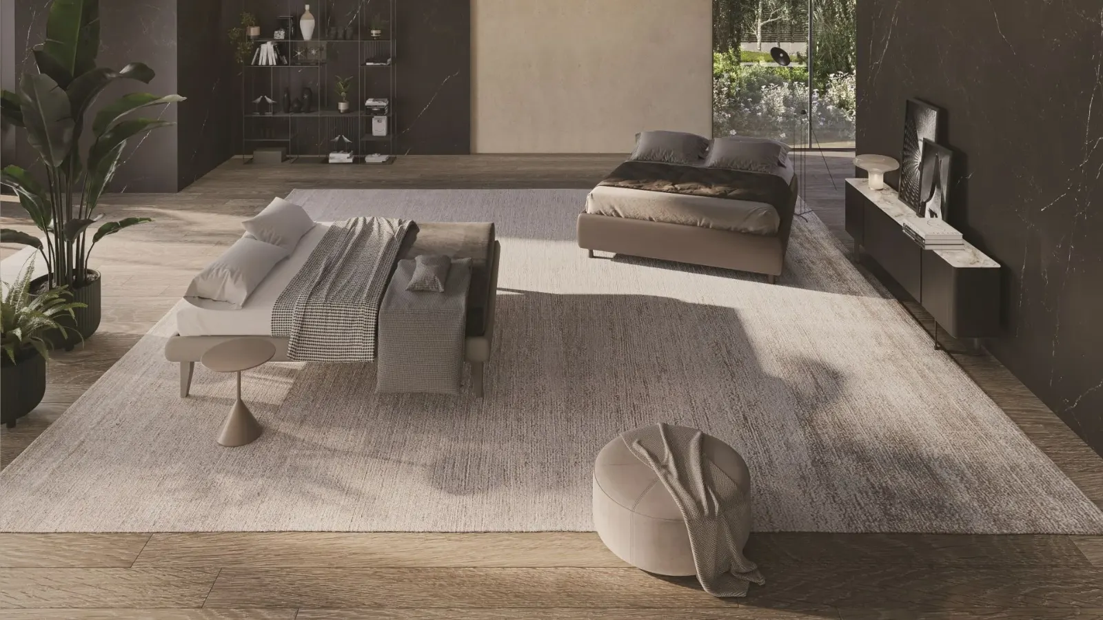 Letto Sommier, letto sommier dalle linee slanciate, made in Italy
